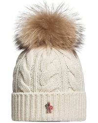 Moncler - Grenoble Pompom Knit Beanie Hat - Lyst