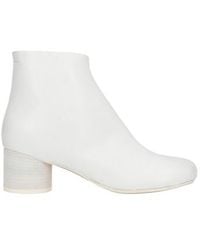MM6 by Maison Margiela - Solid-Colored Square-Toed Leather Boots - Lyst