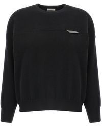 Brunello Cucinelli - Monile Detailed Cropped Sweater - Lyst
