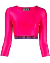 Versace Jeans Couture - Couture Crewneck Cropped Top - Lyst