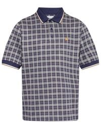 Burberry - Ekd Embroidered Checked Short Sleeved Polo Shirt - Lyst
