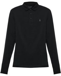 AllSaints - Classic Long Sleeve Polo Shirt - Lyst