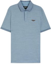 BOSS - Striped-Trim Polo Shirt - Lyst