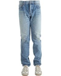 Saint Laurent - Logo Patch Straight Leg Jeans - Lyst