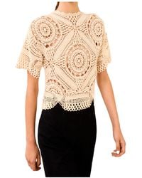 Ulla Johnson - Short-Sleeved Hand-Crocheted Top - Lyst