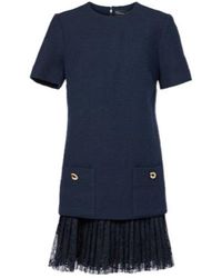 Oscar de la Renta - Tweed And Lace Minidress - Lyst