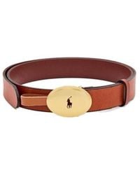 Ralph Lauren - Polo Logo Plaque Buckled Belt - Lyst
