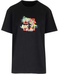 Givenchy - 4G Flower Printed Crewneck T-Shirt - Lyst
