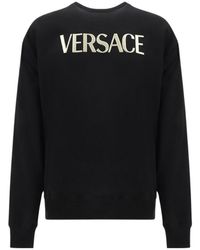 Versace - Logo Embroidered Crewneck Sweatshirt - Lyst
