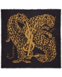 Saint Laurent - Cassandre Leopard Square Scarf - Lyst