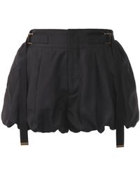 Chloé - Balloon-Hem Buckle Silk Habotai Shorts - Lyst