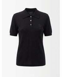 Gucci - Cashmere Silk Polo Shirt With Embroidery - Lyst