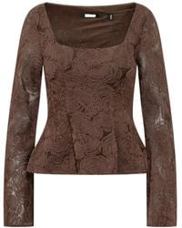ROTATE BIRGER CHRISTENSEN - Floral-Appliqué Blouse - Lyst