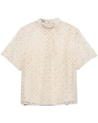 Prada - Embroidered Lace Top - Lyst