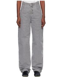 MM6 by Maison Margiela - Logo Patch Straight Leg Jeans - Lyst
