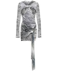 The Attico - Fran Zebra-Print Tulle Minidress - Lyst