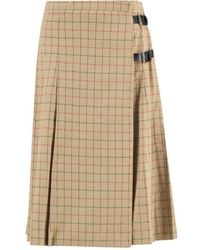 Barbour - Hollington Buckle-Fastening Tattersall Midi Skirt - Lyst