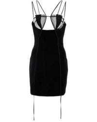 Nensi Dojaka - Cutout Velvet And Mesh Minidress - Lyst