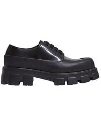 Prada - Lace-Up Platform Leather Shoes - Lyst