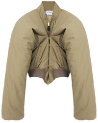 McQueen - Exaggerated-Shoulder Cropped Bomber Jacket - Lyst