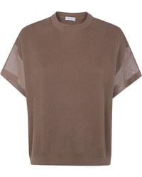 Brunello Cucinelli - Short Sleeve Sweater - Lyst
