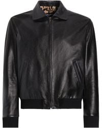 Dolce & Gabbana - Leather Zip-Fastening Bomber Jacket - Lyst