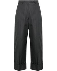 Thom Browne - High-Waisted Canvas Trousers - Lyst