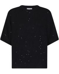 Brunello Cucinelli - Sequined Kimono-Sleeve Sweater - Lyst