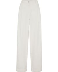 Brunello Cucinelli - High-Waist Straight-Leg Pants - Lyst
