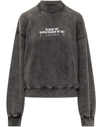 Off-White c/o Virgil Abloh - Black Washed Effect Sweatshirt With Logo - Lyst