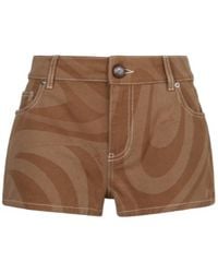 PUCCI - Pucci Marmo Print High Waist Shorts - Lyst