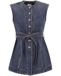 Sportmax - Spddominio Denim Sleeveless Top - Lyst