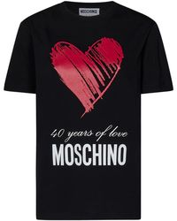 Moschino - Heart-Motif Printed Crewneck T-Shirt - Lyst