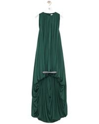 Loewe - Draped Crystal-Bow Asymmetric Dress - Lyst