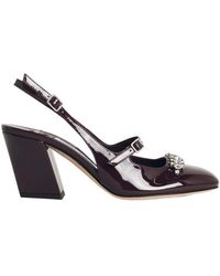 Jimmy Choo - 'Belinda' Deep Merlot Leather Slingbacks - Lyst