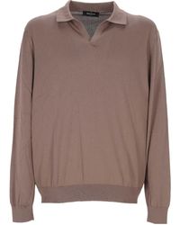 Gran Sasso - Open Collar Knitted Sweater - Lyst