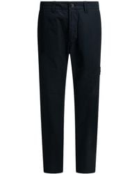 Stone Island - Logo Patch Straight-Leg Trousers - Lyst