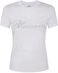 Blumarine - Logo Embellished Crewneck T-Shirt - Lyst
