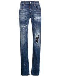 DSquared² - Mid-Rise Distressed Jeans - Lyst