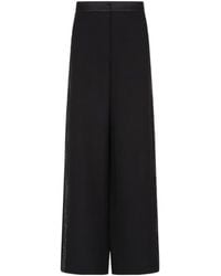 Giorgio Armani - Rhinestone-Detail Silk Trousers - Lyst