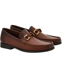 Ferragamo - Gancini Leather Loafers - Lyst