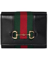 Gucci - Horsebit Web Small Tri-Fold Wallet - Lyst