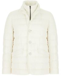 Herno - Quilted Button-Fastening Padded Jacket - Lyst