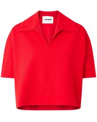 Jil Sander - Short Sleeve V-Neck T-Shirt - Lyst