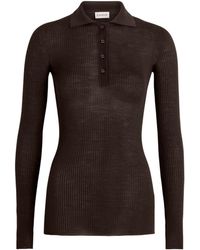 Moncler - Ribbed Wool Polo Top - Lyst