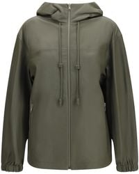 Bottega Veneta - Lightweight Nappa Leather Jacket With Intrecciato Hood - Lyst