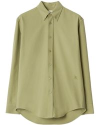 Burberry - Logo-Embroidered Button-Up Shirt - Lyst