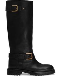 Dolce & Gabbana - Buckle Detailed Biker Boots - Lyst
