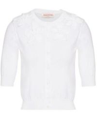 Valentino - Embroidered Cotton Cardigan - Lyst