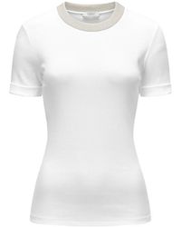 Peserico - Ribbed-Trim Short-Sleeve T-Shirt - Lyst